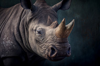 A zoo portrait of a rhinoceros. Generative AI